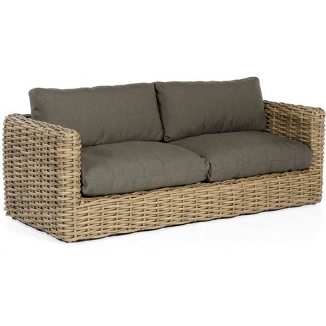 Sofa Sands PE-Kunststoffgeflecht Light O aks inkl. Kissen SonnenPartner