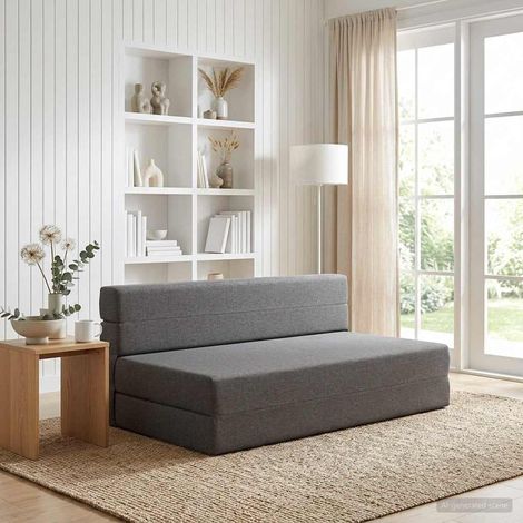 Sofá Cama Plegable Gris Claro 152 x 86,5 x 60 cm Tela (1/5)