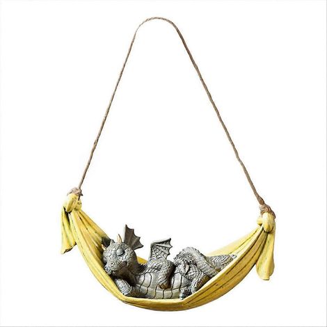 Ornement de lit dinosaure en résine, pendentif, statue de décoration de jardin, jaune (1/5)