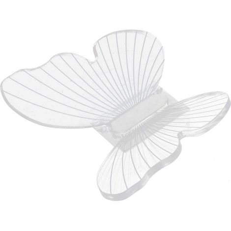 Crochet mural papillon en acrylique transparent compatible avec support mural décoratif. (1/5)