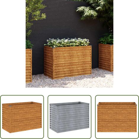 Jardin -  Jardinière surélevée 100x50x69 cm Acier Corten (1/5)