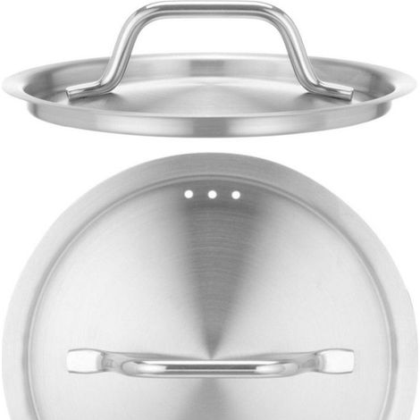 Couvercle Casserole - Acier Inoxydable 18/8 - Diamètre 160 mm - Hauteur 46 mm - Épaisseur 0,6 mm - 1 Pièce (1/3)