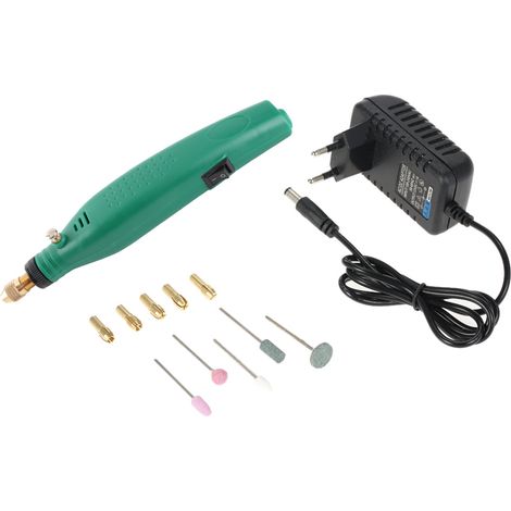 Fafeicy Miniature Sculptures con 5 pietre abrasive e 6 punte di collegamento, trapano elettrico professionale per incisione e lucidatura, ideale per progetti fai-da-te a casa. (1/5)
