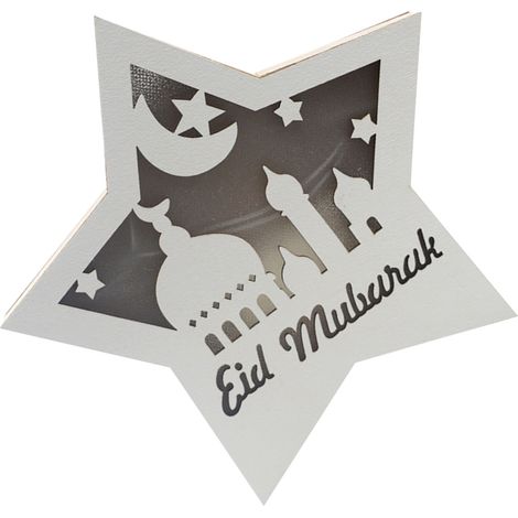 Guirlande Lumineuse Ramadan Eid Mubarak, Étoile Pentagramme Buis Souple Portable, Décor LED pour Sapin Jardin, Artisanat de Fête, Modèle JM01941 (1/5)
