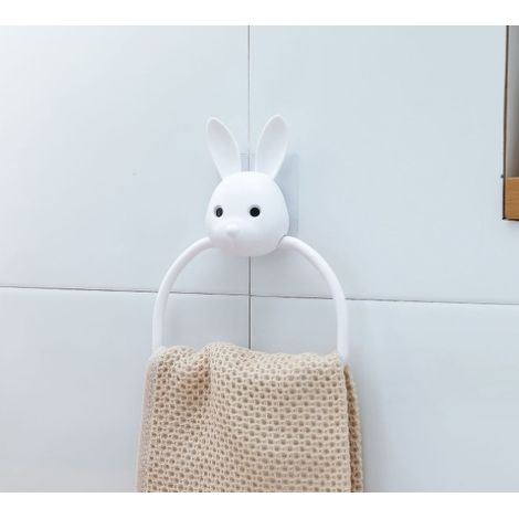 Handtuchhalter „The Rabbit“ (1 Stück) aus ABS-Kunststoff mit Cartoon-Motiv, Wandmontage, Badezimmer (1/5)