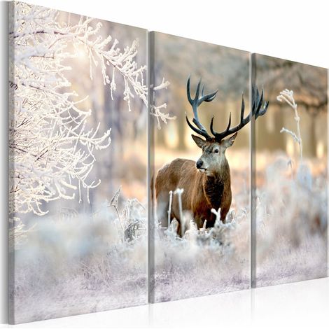 Tableau cerf dans le froid je - 120 x 80 cm (1/4)