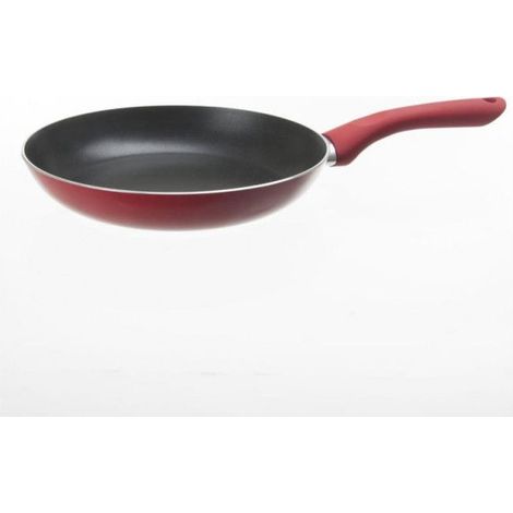 Poêle en aluminium - D. 24 cm - À induction - Rouge - Livraison gratuite (1/4)