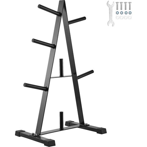 VEVOR Albero per Dischi Pesi con Telaio ad A per Dischi Pesi da 25,4 mm Albero per Dischi Standard, Capacita di Carico di 227 kg Supporto per Pesi, Supporto per Bilanciere per Palestra Domestica, Nero