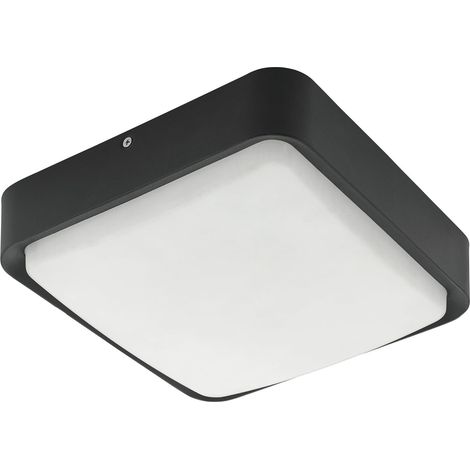 Plafonnier panneau LED EGLO 33573 Crosslink PIOVE-C noir L:25cm H:25cm dimmable IP44 3000K avec fonction Connect (1/5)