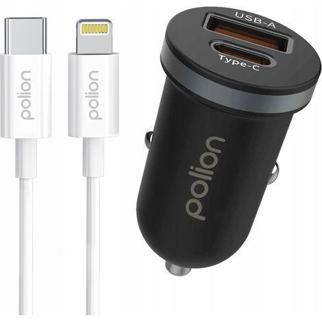 Caricabatterie per auto per telefono 12V USB-C 35W USB-C USB-A QC PD (1/5)