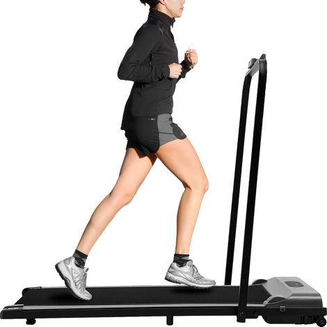 Tapis de course pliable, télécommande, écran LED, noir (1/5)