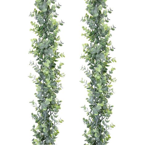 Artificial green UV-resistant eucalyptus garland (set of 2), wedding decoration, arch or indoor/outdoor wall