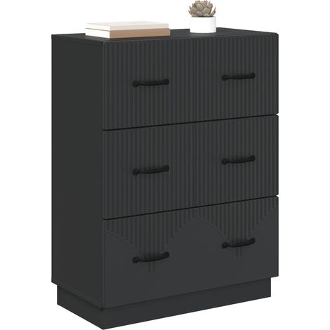Maison Exclusive - Armoire à tiroirs Noir 66 x 34,5 x 87 cm Bois d'ingénierie