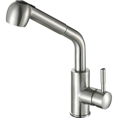 Küchenarmatur aus gebürstetem Nickel – Ausziehbarer Rohrauslauf, Küchenarmatur aus gebürstetem Nickel – Ausziehbarer Rohrauslauf (1/4)