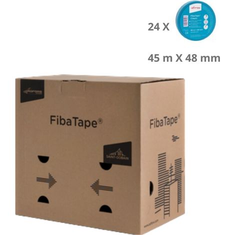 Lot de 24 - Adfors Bande à joint autocollante Fibatape® Classic 48 mm x 45 m - Application facile pour joints de plaques de plâtre - 1 couche d'enduit en moins (1/3)