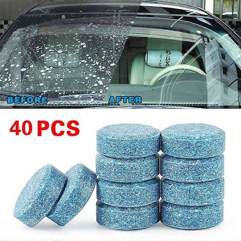 50-200 comprimés nettoyants pour pare-brise de voiture, effervescents, pour la réparation des vitres, accessoire auto (40 pièces). (1/5)