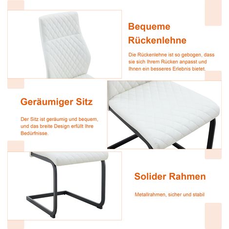 Ensemble table et 2 chaises de salle à manger, table ronde 60 cm en MDF, pied central noir, chaises blanches à dossier losange, piètement métal noir, idéal pour intérieurs européens. (1/5)