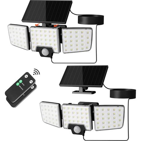 Outdoor Solar Motion Sensor Light 1200LM 74LED 2PCS (1/5)