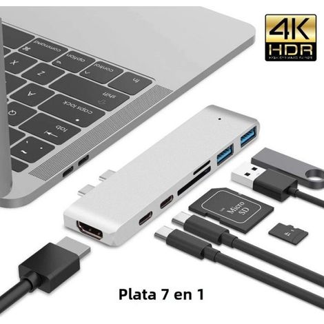 Hub USB 3.1 Type-C - Adaptateur HDMI 4K - Lecteur Cartes SD TF - Compatible MacBook Air 13 15 Pouces MacBook Pro 14 Pouces - 1 Pièce (1/5)