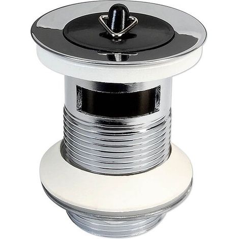 Ablaufgarnitur mit Stopfen für Waschbecken - mit Überlauf - Länge 60 mm (1/2)