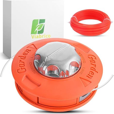 Viabrico Bobine Fil Tete debroussailleuse Universelle M10 X 1,25 avec 2,4mm x 15m Fil Nylon (1/5)