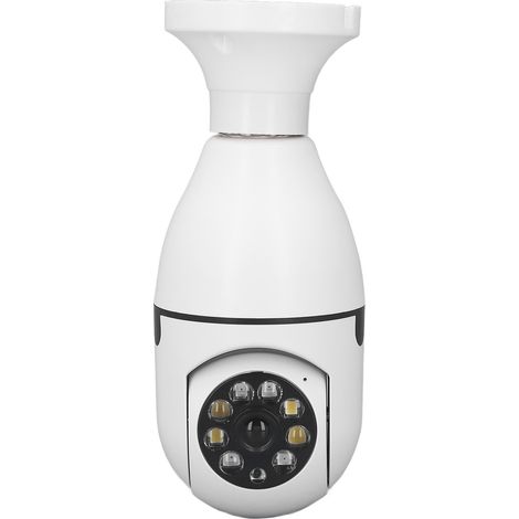 Caméra WiFi sans fil 100W, vision nocturne 20m, intercom vocal, rotation 360°, base E27, surveillance intérieure, 110-240V (1/5)
