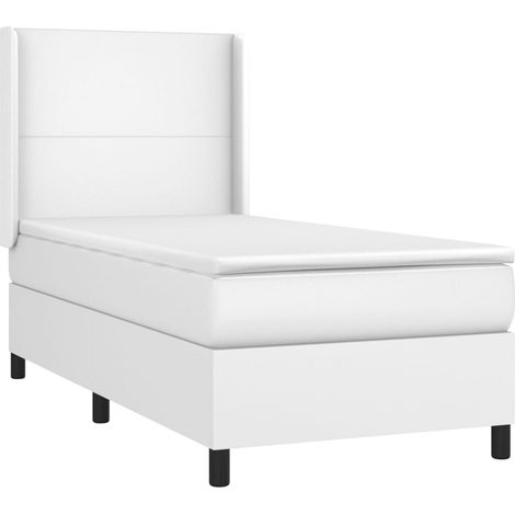 Sommier à lattes de lit matelas LED Blanc 80x200 Similicuir (1/5)