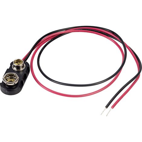 TRU COMPONENTS 18-0097 Batterieclip 1x 9 V Block Druckknopfanschluss (L x B x H) 24.5 x 11.8 x 7.3 m