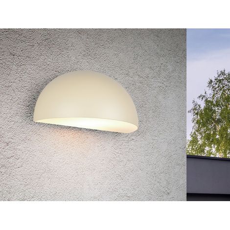 Halbrunde Downlight Außenwandleuchte MAAS Beige, Breite 27cm