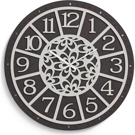Orologio tondo D30 da parete in legno laminato RSN - NATURE
