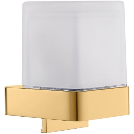 Distributeur de savon mural NIL en laiton doré brossé et verre 200 ml (1/2)
