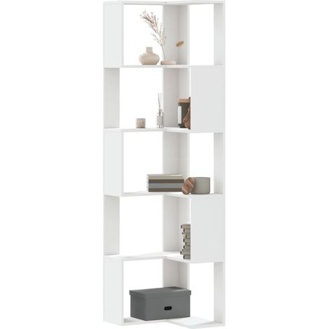 Eck-Bücherregal 5 Böden Weiß 50x50x179 cm Holzwerkstoff