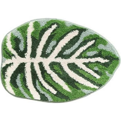 shaped bath mat leaf design anti slip super absorbent