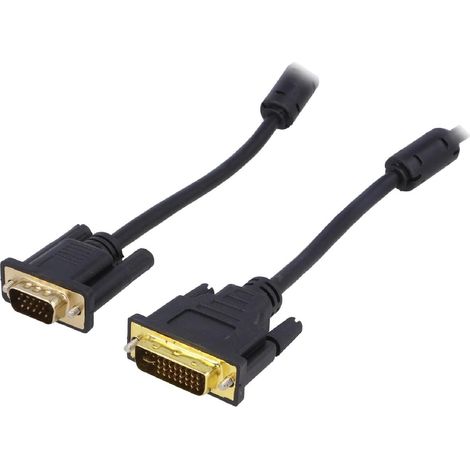 Cable D-Sub FULL HD male DVI-I male 1.8m noir