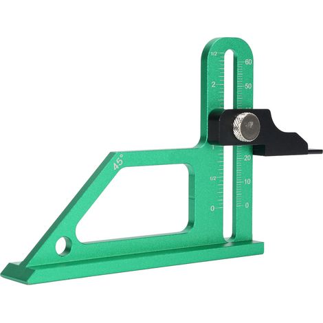Jauge de hauteur pour le travail du bois, plage de mesure 0-60 mm, en alliage d'aluminium, outil de mesure de hauteur pour scie circulaire de table (1/5)