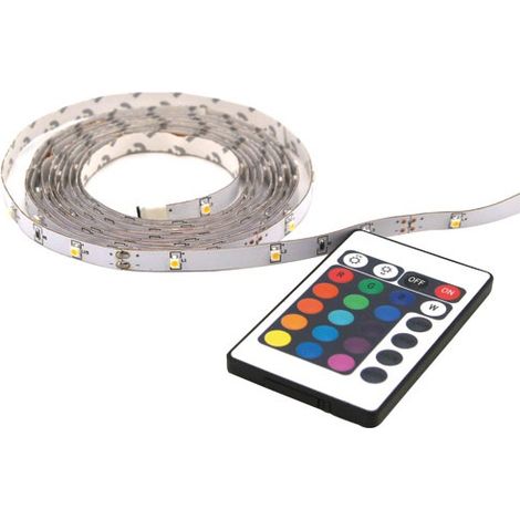 RGB-LED-Streifenband 2m mit Fernbedienung IP20 – Profil