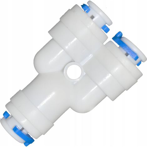 Conector rápido en Y de 3 x 1/4" QC para filtros de agua, ósmosis y refrigeradores. (1/2)