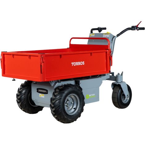 Torros – Mini dumper électrique 500kg 196L – Basculement hydraulique – Autonomie 8h – Moteur 1000W – Roues arrière pivotantes – MEP502H