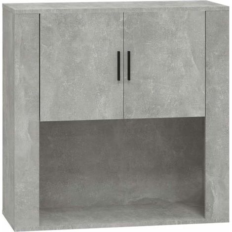 Armoire murale Gris béton 80x33x80 cm Bois d'ingénierie