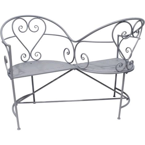 Banc des Amoureux d'extérieur Belle Époque - Gris - 114 x 77,2 x H 86,5 cm - Livraison gratuite (1/2)