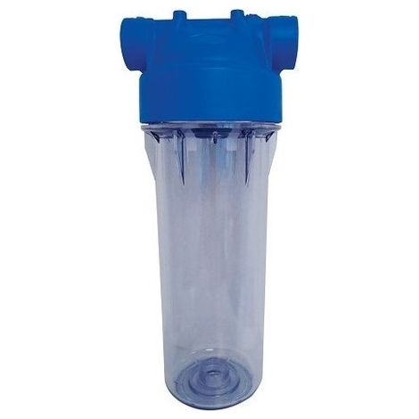 Desineo – Porte filtre 10 pouces transparent – Équerre de fixation robuste – Connexions laiton 20/27 – Compatible cartouches 9 3/4 à 10 pouces