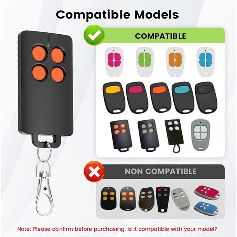 Remplacement pour SCS Sentinel AAM0121 - Télécommande de Portail 4 Canaux à Code Tournant, 433 MHz, Portée 50 m, Sécurité Renforcée, Compatible Motorisations Portail (Orange, 3 pièces)