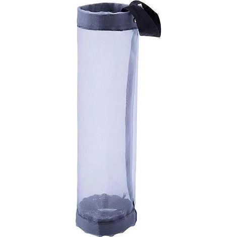 Lot de 2 distributeurs de rangement suspendus pour sacs en plastique gris, en maille respirante, pour le recyclage des sacs d'épicerie. (1/5)