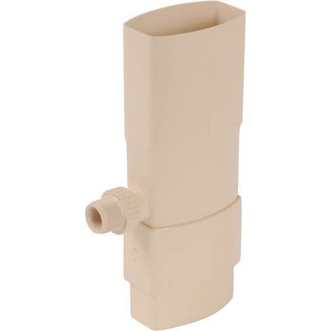Nicoll – Récupérateur des eaux pluviales en PVC sable – Raccord 20x27 pour tube ovoïde – Système automatique de trop plein – Ø 90x56 mm