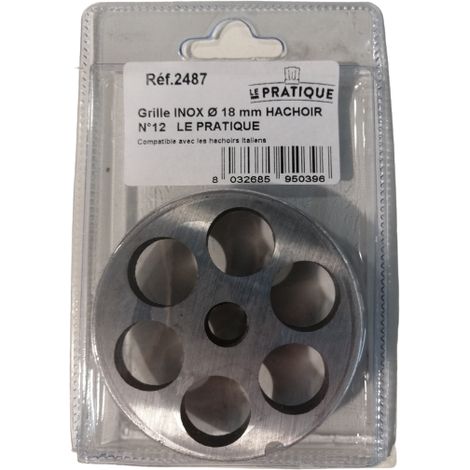 Rejilla de acero inoxidable ø 18 mm universal para picadora N°12 - Le Pratique