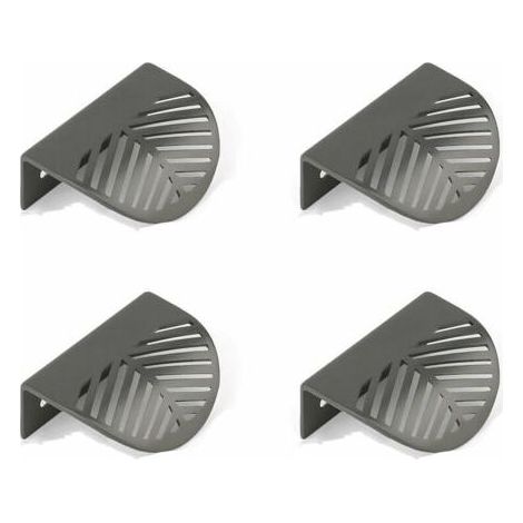 Lot de 4 poignées d'armoire en feuille en laiton noir poignées de meubles de cuisine tiroir unique poinçon gratuit en alliage de Zinc cuivre brossé (1/5)