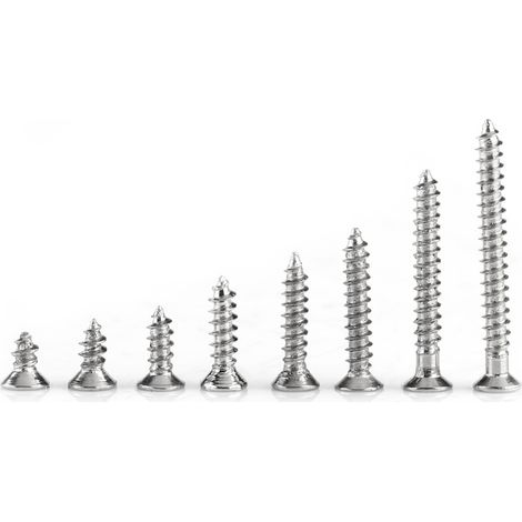 800 vis autotaraudeuses à tête plate cruciforme M2 pour le travail du bois, avec boîte (1/5)