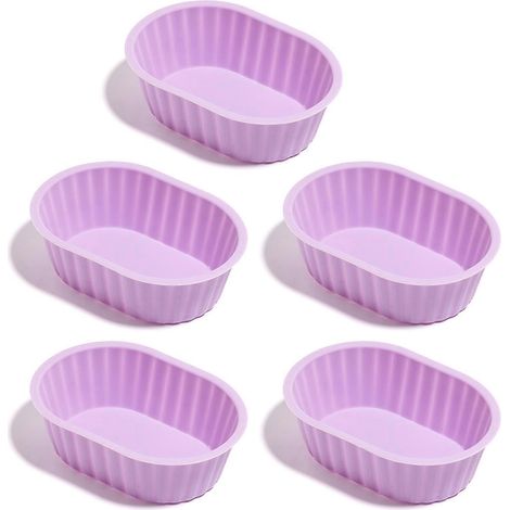 Moule à muffin ovale en silicone résistant à la chaleur pour compléments alimentaires, accessoires de four, violet (1/5)