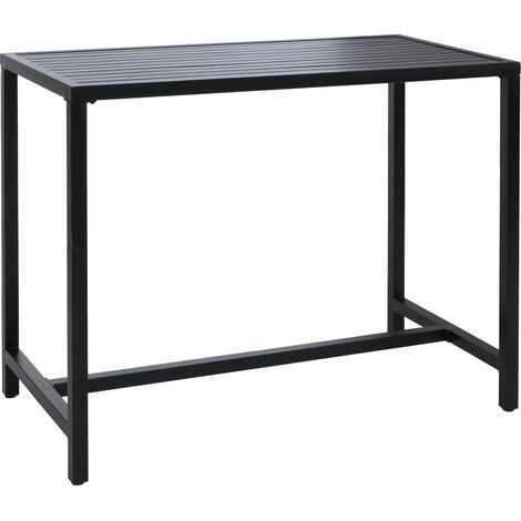 Table haute HWC-P91, table de jardin, table de bar, métal d'extérieur 105 x 130 x 65 cm - anthracite (1/5)