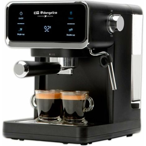 Orbegozo Caffettiera Expresso EX 5300, frontale in acciaio inox, 20 bar de pressione, 950 W, serbatoio acqua da 1 litro, nero (1/2)